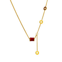 Kalung Liontin Desainer Trendi Unik Anti Air Anti Luntur Bahan Stainless Steel 316l Berlapis Emas 18k untuk Wanita
