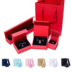 Vogue Wedding Ring Necklace <b>Earrings</b> <b>Box</b> Flip Top Foldable Packaging <b>Box</b> Custom Logo Ring Necklace Magnetic Closure Jewelry <b>Box</b> - Product Image 3