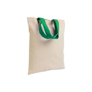 Bolsa de Compras de Algodón de 135g con Asas Verdes, Bolsa Promocional Casual Cuadrada Cosida - Product Image 1