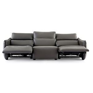 Functional <b>Recliner</b> Reclinable <b>Chair</b> Big Corner-size <b>Leather</b> With Two Chaises and Coffee Table - Product Image 3
