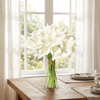 Bouquet de fleurs artificielles miniatures en PU, lys Calla, décoration de mariage et de maison, arrangement floral, fleurs artificielles pour décoration de mariage