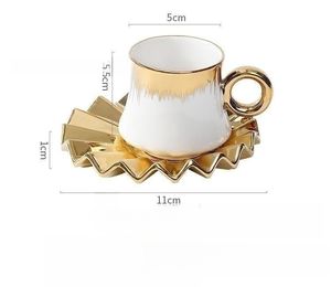 Ensemble de tasses à expresso en porcelaine, design arabe, 6 pièces, 90 ml, tasses à café en céramique réutilisables avec soucoupes - Product Image 6