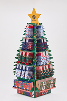 Support de Présentation de Chaussettes en Forme de Sapin de Noël Personnalisé, Moderne, Pliable, Portable, Détachable, Rotatif à 360°, Écologique, Gratuit