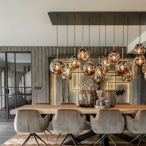 ANNO Hot Sale <strong>Dining</strong> Room Glass Ball Pendant <strong>Light</strong> Chandelier Custom Size Villa <strong>Lights</strong> - Product Image 5