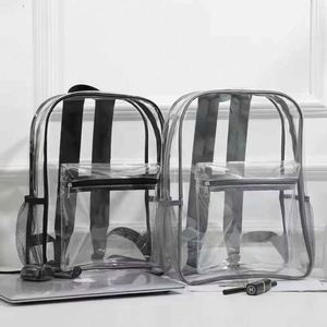 Popular Women and Men School Bag Pvc Transparent Mesh <b>Clear</b> Fashion Outdoor Travel Storage <b>Backpack</b> Custom Promotional Gifts - Product Image 5