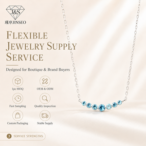 Collier JINSEO en argent sterling 925 avec <span class=keywords><strong>pavé</strong></span> de cristaux bleu aqua en forme de smiley, prêt pour la fabrication OEM, style minimaliste et élégant pour projets de vente en gros - Product Image 6