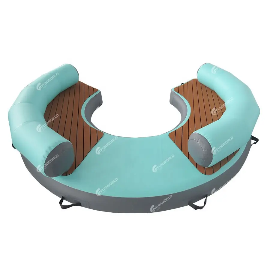 IFUNWOD Summer Water Play Equipment Inflatable Water Floating Chair Hangout Chair Swim Platform With Eva Teak