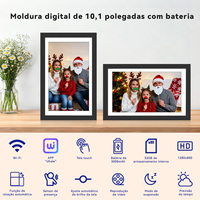 Cadre photo numérique 10,1 pouces avec écran IPS 1280x800, lecteur de photos, musique et vidéos, stockage 32 Go, partage de photos et de vidéos