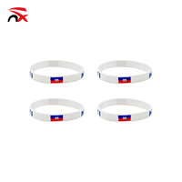Bracelet de pom-pom girl en gros, cadeaux pour les fans, bracelet élastique réglable avec drapeau haïtien, collier pour hommes et femmes