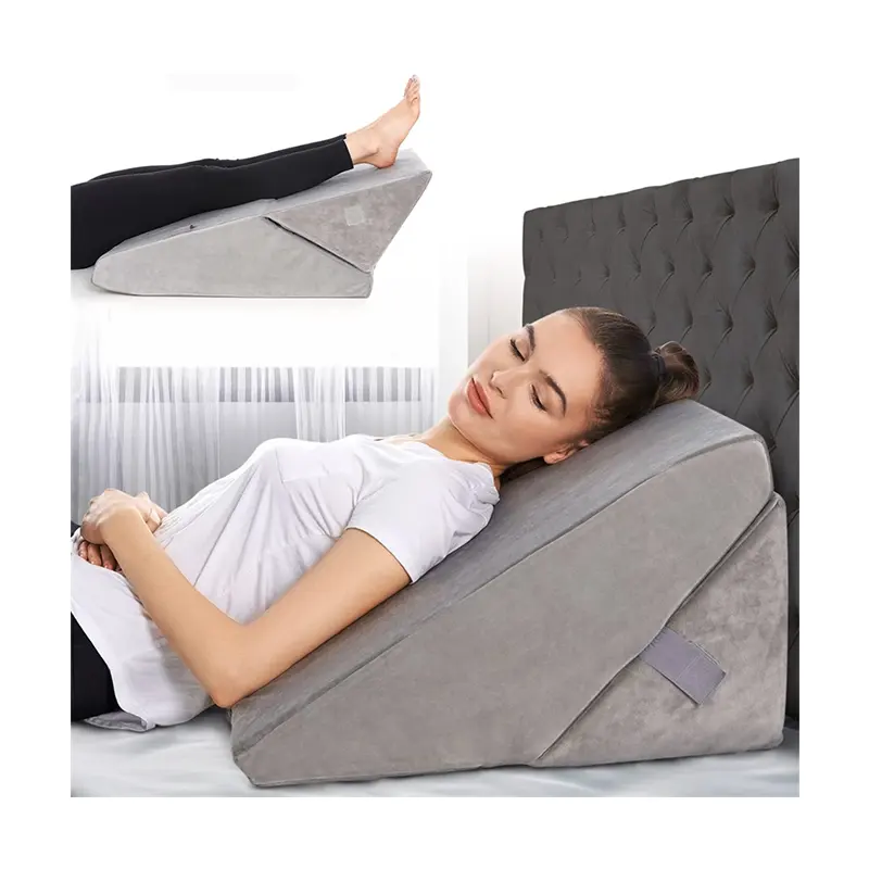 Adjustable Folding Memory Foam Bed Wedge Pillow Cushion for Legs and Back Support Pillow