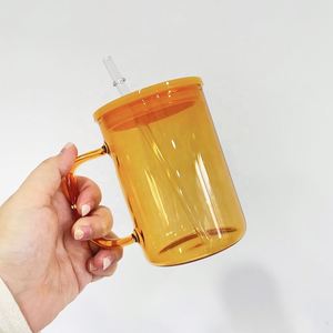 Mug coloré transparent effet dégradé en verre gelée de 17 oz pour sublimation, avec couvercle en plastique PP, pour chocolat chaud et café, idéal pour le camping – Expédié depuis notre entrepôt aux États-Unis - Product Image 4