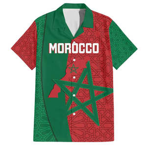 Camisa hawaiana personalizada del Día <span class=keywords><strong>DE</strong></span> LA Proclamación <span class=keywords><strong>de</strong></span> Marruecos, Moussier's Redstart con <span class=keywords><strong>escudo</strong></span> <span class=keywords><strong>de</strong></span> armas, camisa hawaiana personalizada con tu texto para hombre - Product Image 2