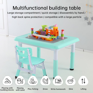 Cheap Customized School Area Study Desk <strong>Kids</strong> <strong>Plastic</strong> Play Block <strong>Table</strong> <strong>Chair</strong> Set Children Furniture - Product Image 4
