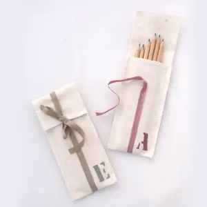 Benutzer definierte Logo Bio-Baumwolle Stift Bleistift Umschlag Tasche