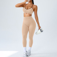 Nouvel ensemble de sport sans couture pour femme : Legging push-up et haut de sport 2 pièces pour gym, fitness et yoga