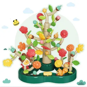 STEM DIY flor árbol bloques de construcción juguetes jardín almacenamiento juego 108 Uds juguete de bloques de construcción ensamblados