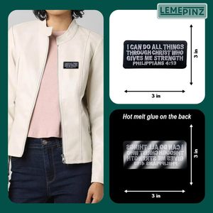 Je peux faire toutes les choses dans le Seigneur qui m'illumine et me renforce, patch 3, broderie thermocollante pour sacs - Product Image 4