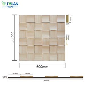 Panneaux acoustiques 3D modernes en mosaïque, design modulaire, placage de bois PVC, MDF, fibre de polyester, baffles géométriques en puzzle pour plafonds et murs - Product Image 3