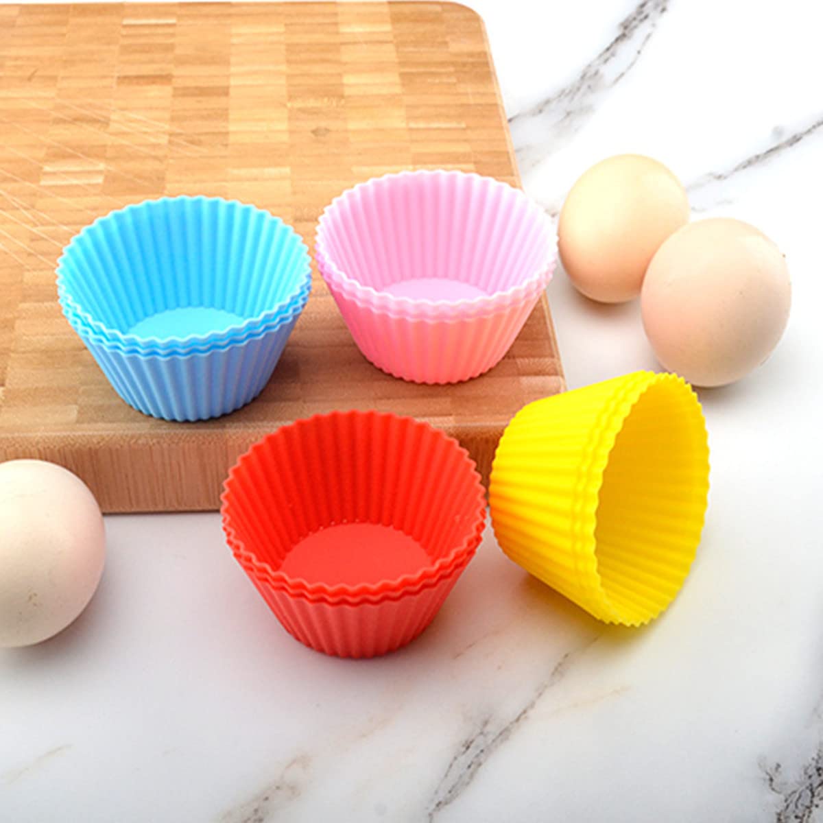 Tasses de cuisson en Silicone colorées réutilisables, ensemble de tasses de cuisson en Silicone pour muffins et cupcakes, outils de cuisson de gâteaux