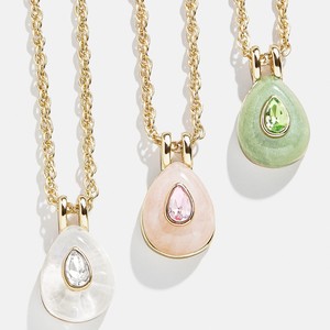 ट्रेंडी स्टेनलेस स्टील 18k सोने की प्लेटेड वाटरड्रॉप सीज़ 12 जन्मदिन के पत्थर के रूप में अनुकूलित रत्न - Product Image 2