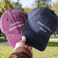 Gorras de Béisbol Desestructuradas de Algodón Lavado con Efecto Desgastado, con Bordado de su Logotipo Personalizado