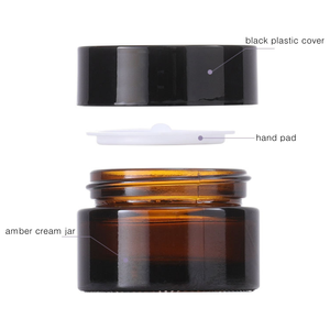 Tarro de Crema Cosmética de Vidrio Ámbar Ecológico de 5g 10g 15g 20g 30g 50g 60g 100g con Revestimientos Internos y Tapa de Plástico - Product Image 6
