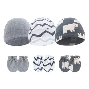 Eropa Amerika topi bayi baru lahir & sarung tangan antigores Set 2-Piece tanelle topi Beanie untuk 0-6 tahun bayi untuk musim panas - Product Image 6
