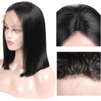 Perruques en cheveux humains brésiliens en gros, dentelle transparente 5x5, perruques courtes à fermeture en dentelle pour femmes noires