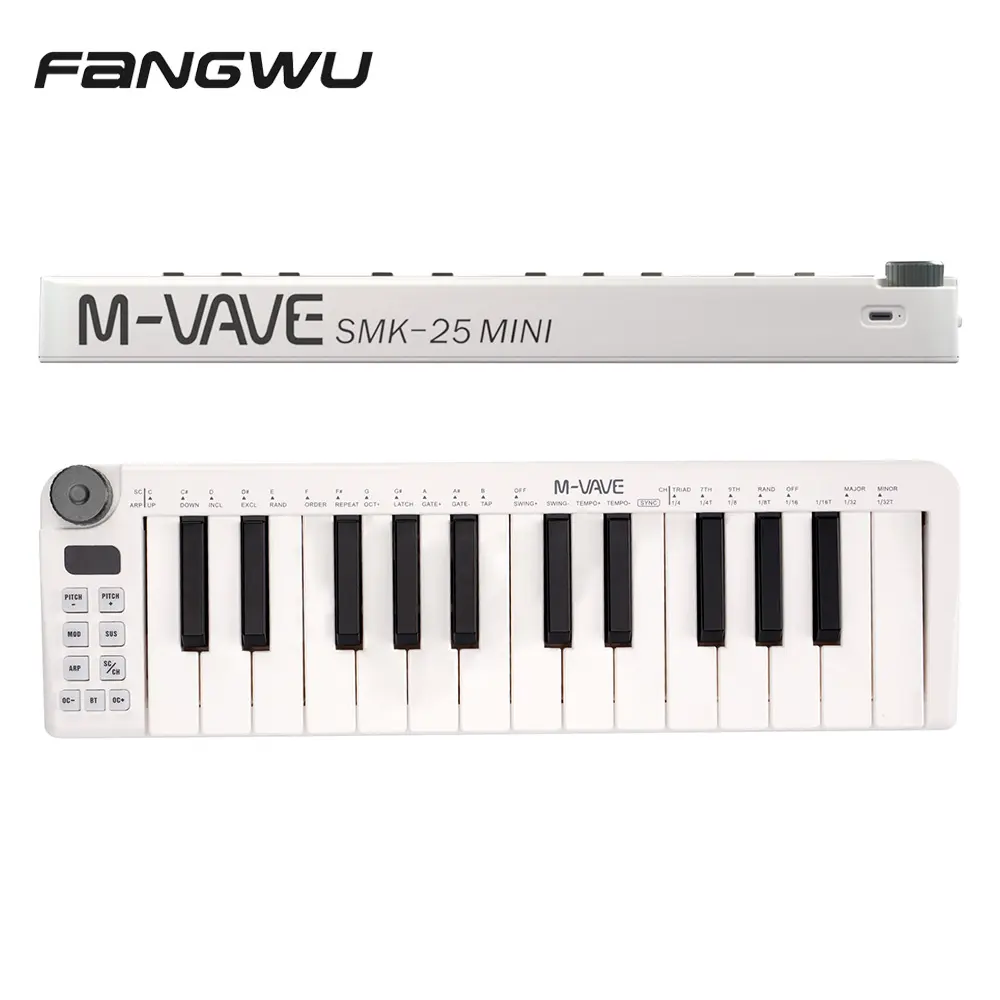 Piano eletrônico digital, usb 25 teclas, instrumento musical, controle de teclado midi