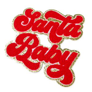 Bien diseñado Navidad Santa bebé Chenille parche personalizado moda hierro en parches para decoraciones de ropa - Product Image 1