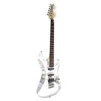 Vente en gros OEM Crystal Transparent Guitare électrique Guitare électrique simple simple double Acrylique Rock Live Guitare électrique