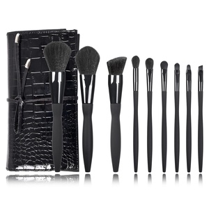 2021 Custom Logo 20 MOQ Luxury Diamond Synthetic Hair Face Kabuki <strong>Brush</strong> Kit 9pcs Black <strong>Makeup</strong> <strong>Brush</strong> Set <strong>Case</strong> - Product Image 6