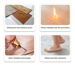 Piastrelle in <span class=keywords><strong>PVC</strong></span> Effetto Legno Spessore 914,4*152,4 mm Design Moderno, Adesivi per Pavimenti in Vinile LVT/SPC Effetto Pietra per Ufficio e Camera da Letto - Product Image 4