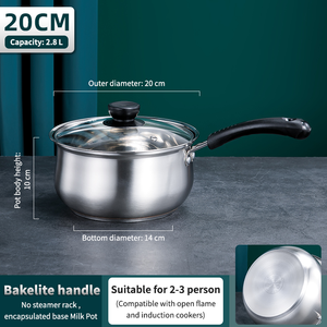 Olla para Leche de Acero Inoxidable 304 con Vaporera, Ahorra Tiempo al Calentar la Leche y Cocinar al Vapor, Segura y Fácil de Usar para Todas las Estufas - Product Image 5