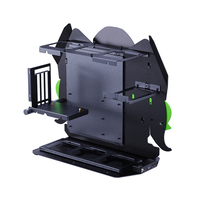Casing PC Hijau Lovingcool, Pendingin CPU dari Paduan Aluminium Magnesium, Kipas RGB, Kaca Tempered, Casing PC Gaming Terbuka, Dilengkapi Power Supply