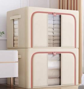 Folding <strong>Waterproof</strong> Durable Eco-Friendly Fabric Dishwasher Safe Stackable Zipper Transparent Clothing Organizer <strong>Storage</strong> <strong>Box</strong> Large - Product Image 2