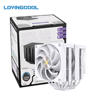 LOVINGCOOL 260W TDP Dual Tower CPU Air Cooler 120mm Matte Texture Radiator Ready in Stock Dropship OEM Intel AMD Gaming PC Case