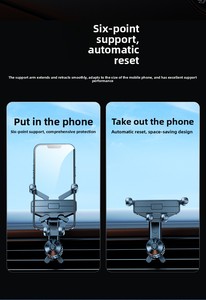 Soporte para Teléfono con Varilla Extensible Larga para Rejilla de Ventilación de Coche, Gancho de Pico de Águila, Bloqueo Automático por Gravedad, Estable 720 °   Soporte ajustable para teléfono con función de navegación - Product Image 5