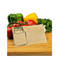 Cartes de recettes double face imprimées sur mesure, cartes en papier kraft naturel, vente en gros