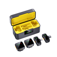 Microphone Lavalier Sans Fil T40 1 à 2, Double Micro Cravate avec Réduction Intelligente du Bruit, Affichage Numérique et Boîtier de Charge pour Vlogging