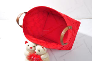 Cestino Portaoggetti per Bagno <span class=keywords><strong>in</strong></span> <span class=keywords><strong>Feltro</strong></span> Fatto a Mano con Manici <span class=keywords><strong>in</strong></span> PU, Colori e Design Personalizzabili, Dimensioni e Accessori Inclusi - Product Image 3