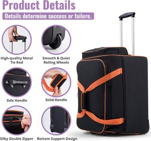 Free Sample Custom Logo Portable Foldable Collapsible Rolling Garment <b>Bags</b> <b>with</b> <b>Wheels</b> Dance Costume Garment <b>Bag</b> <b>with</b> Rack - Product Image 5