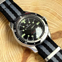 Montre de sport de plein air Tandorio NH35 PT5000 Auto 200M étanche dôme saphir bracelet en nylon