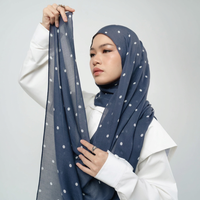 Hijabs à pois en modal personnalisés pour femmes musulmanes, longs foulards châles en modal tissé imprimé à pois