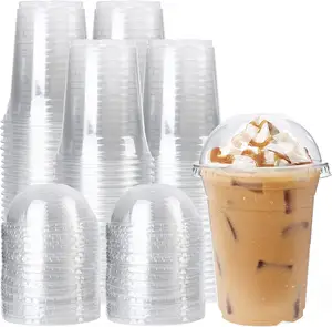 Disposable PET plastic cups Disposable PET smoothie cups party use LOGO printed Environment friendly cold cups 16oz