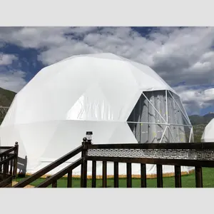 6m Diameter Events Luxury Hotel White PVC With Window Dome Tent For Camping