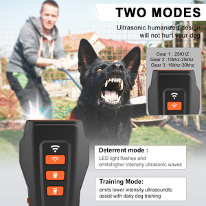 Saijzek Outdoor Wiederaufladbares 3-Modus Sonic+Laser Ultraschall Hundetrainingsgerät Hundebellen-Abschreckung Anti-Bell-Gerät - Product Image 2