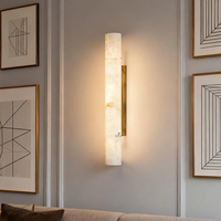 Lampe murale en marbre de style moderne et luxueux pour chambre à coucher, salon, nouvelle LED simple, fond de télévision, lampe murale en albâtre de chevet