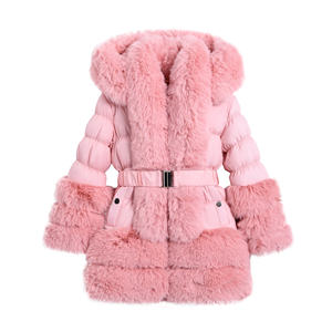Giubbotto Parka personalizzato per ragazze di spessore finto cappuccio di pelliccia per bambini <span class=keywords><strong>cappotto</strong></span> <span class=keywords><strong>invernale</strong></span> per ragazze - Product Image 3