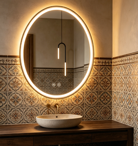 Modern <b>LED</b> Bathroom <b>Mirror</b> Oval <b>Wall</b> Mounted Vanity <b>Mirror</b> Backlit Dressing <b>Mirror</b> for Bathroom - Product Image 4